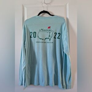 Masters Men’s Long Sleeve Blue Map Tee Size Medium